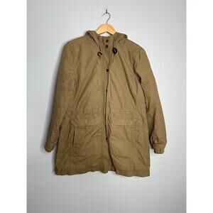 L.L Bean Women's Tan Thinsulate Hooded Utility Jacket Many‎ Pockets Size MP